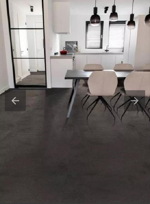 Pvc klik laminaat grote tegels, Huis en Inrichting, Stoffering | Vloerbedekking, Nieuw, Laminaat, Zwart, 10 tot 25 m², Ophalen