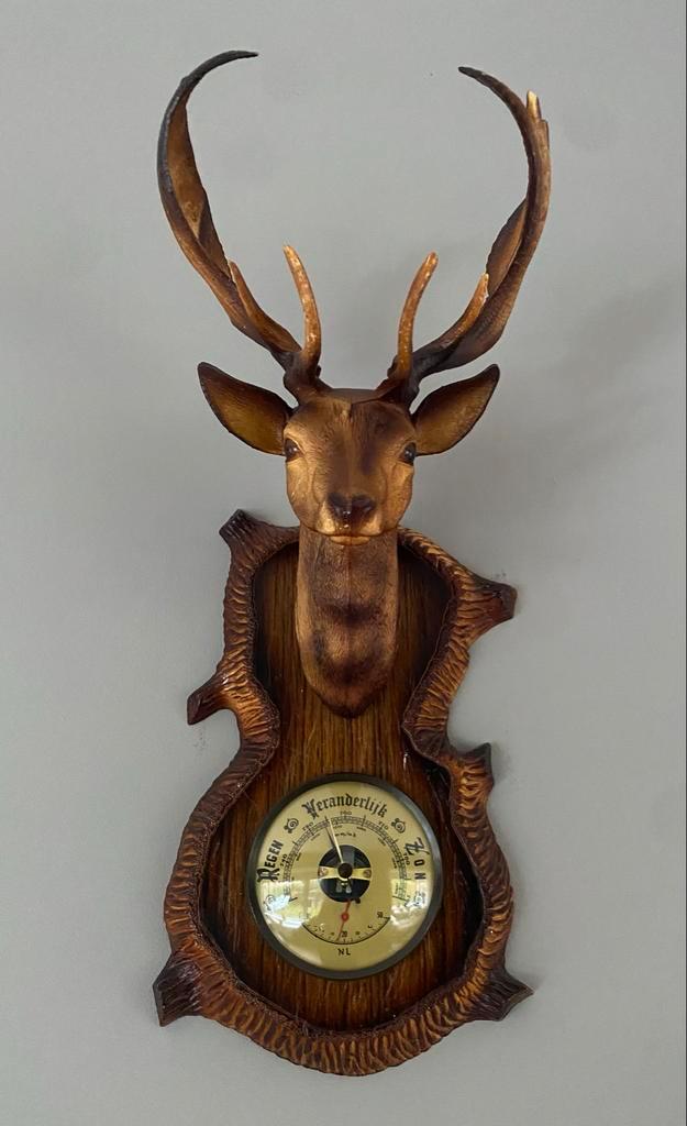 Vintage Hertenkop Barometer, Antiek en Kunst, Antiek | Woonaccessoires, Ophalen of Verzenden