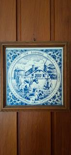 Delfts Blauw Tegel in Houten Lijst, Antiek en Kunst, Ophalen