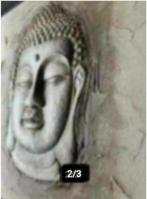 Relief boeddha schilderij 60x60cm, Schilderij, Ophalen of Verzenden, Zo goed als nieuw, 50 tot 75 cm