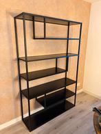 Zwarte stalen kast met planken, Huis en Inrichting, Ophalen, Met plank(en), Gebruikt, 100 tot 150 cm