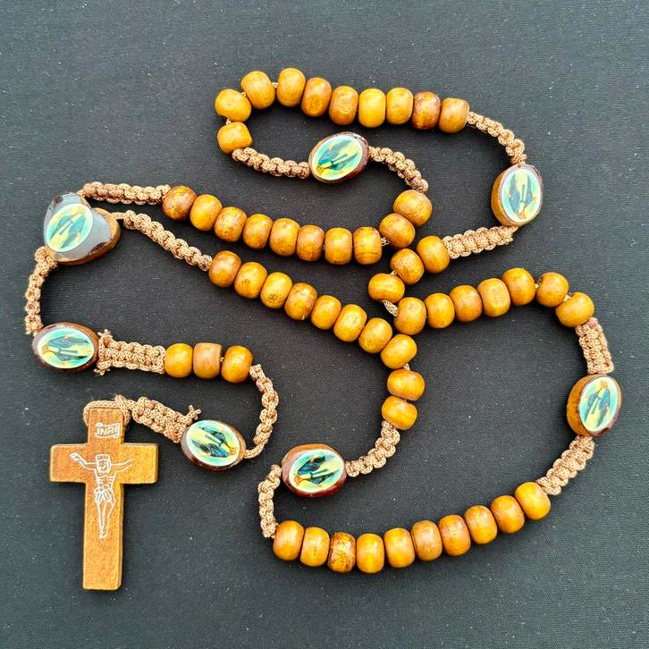 Houten rozenkransen met Maria, Sieraden, Tassen en Uiterlijk, Kettingen, Nieuw, Overige materialen, Ophalen of Verzenden