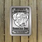waakbord Bordeaux Dog zilver geborsteld, Dieren en Toebehoren, Nieuw, Ophalen of Verzenden