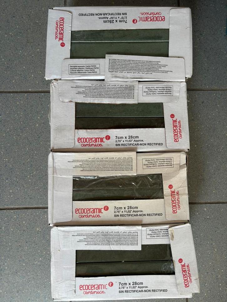 4 dozen wandtegels ‘harley green’ voor keuken of badkamer, Doe-het-zelf en Verbouw, Tegels, Zo goed als nieuw, Wandtegels, Keramiek