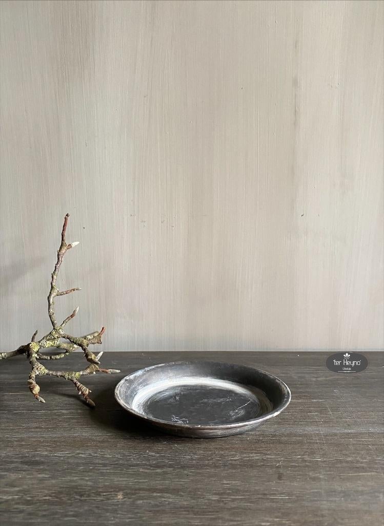 Zinken onderzetter schaaltje zink stoer sober landelijk, Verzenden, Nieuw