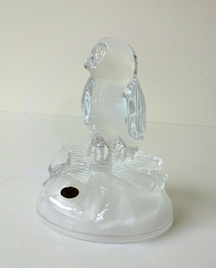 Glazen uil helder rond voetstuk Crystal d' Arques 9018-g, Antiek en Kunst, Kunst | Designobjecten, Ophalen of Verzenden