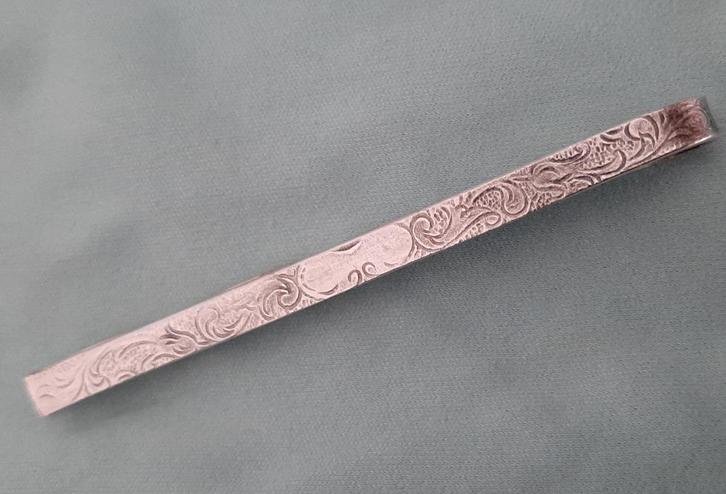 antiek zilveren dasspeld, bewerkte bovenzijde, art nouveau, Antiek en Kunst, Antiek | Goud en Zilver, Zilver, Verzenden