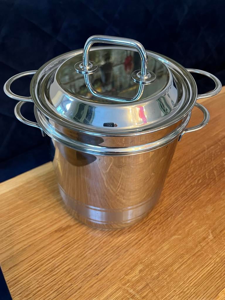 Nameta Pastapan met Zeefinzet - RVS, Huis en Inrichting, Keuken | Potten en Pannen, Gebruikt, Kookpan of Snelkookpan, Rvs, Inductieplaat