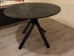Ikea Mariedamm Eettafel - Zwart Marmerpatroon, Ophalen, 100 tot 150 cm, Rond, Zo goed als nieuw