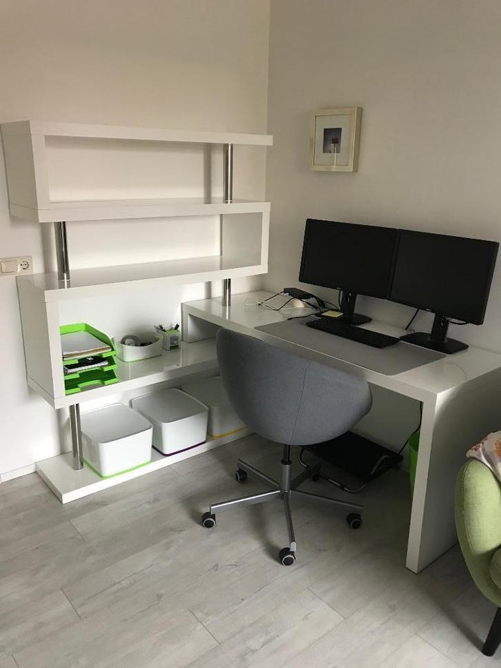 Mooi wit modern bureau, Huis en Inrichting, Bureaus, Zo goed als nieuw, Bureau, Ophalen