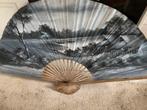 Grote Chinese waaier met schildering - Uniek!, Antiek en Kunst, Ophalen of Verzenden