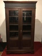 vitrinekast antiek antieke kast met glas teak, Ophalen, Gebruikt, 100 tot 150 cm, Glas