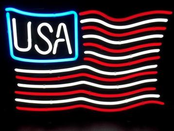 FIFTIES SIXTIES NEONVERLICHTING USA AMERIKAANSE VLAG  beschikbaar voor biedingen
