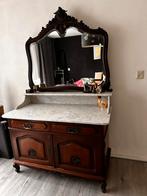 Antieke commode/ kast/ wasmeubel met spiegel/ marmeren blad, Huis en Inrichting, Ophalen, Gebruikt, 100 tot 150 cm, Brocante/Antiek