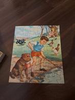 Ouderwetse kinderpuzzel  - hond, Ophalen of Verzenden, 10 tot 50 stukjes, Gebruikt, Van hout