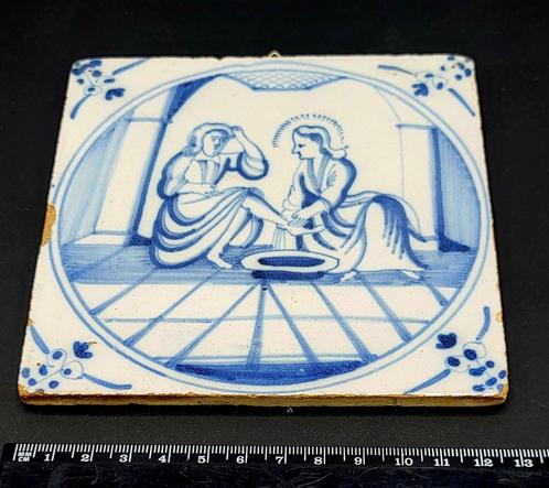 Wandtegel met Bijbels tafereel, Antiek en Kunst, Antiek | Wandborden en Tegels, Verzenden