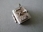 Oude bedel zilver Bijbel Holy Bible opent Onze Vader, Verzenden, Zilver, Hanger