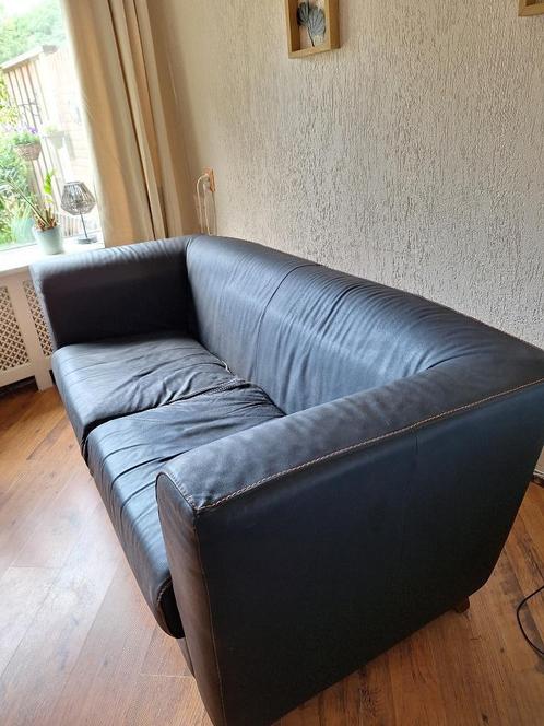 Leren bank 2,5 zits, Huis en Inrichting, Banken | Bankstellen, Gebruikt, Rechte bank, Tweepersoons, 150 tot 200 cm, 75 tot 100 cm