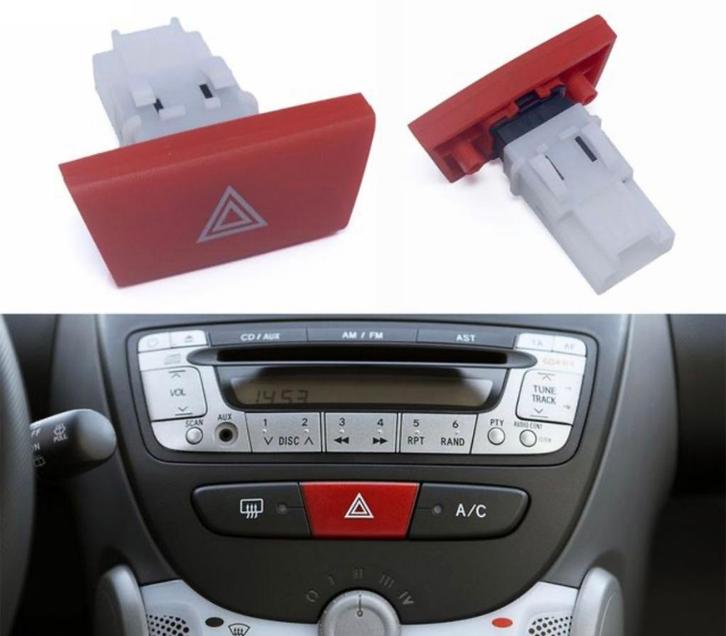 Nieuw Airco AC Schakelaar Alarm Knop Gevarlicht C1 Aygo 107, Auto diversen, Auto-accessoires, Gebruikt, Ophalen of Verzenden