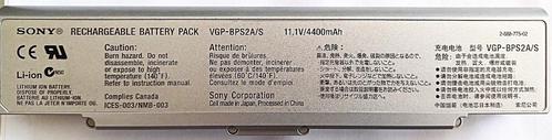 sony battery VGP0BPS2A/S 4400mAh voor laptop, Computers en Software, Accu's en Batterijen, Gebruikt, Ophalen