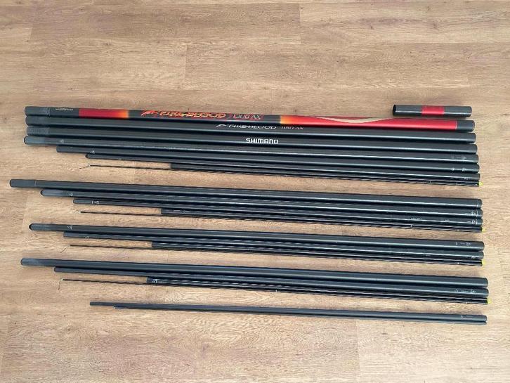 Shimano Fireblood 1300 AX Pack 1 met 3x 4-delige topsets, Watersport en Boten, Hengelsport | Witvissen, Gebruikt, Vaste hengel