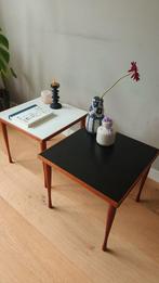 2x Deens design teakhout bijzettafels, Hans C. Andersen,1950, Ophalen, Minder dan 45 cm, Minder dan 55 cm, Vierkant