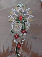 Kerst kantklos kant goud groen rood ornament, Antiek en Kunst, Ophalen