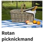 Rotan picknickmand Rose van vergrijsd rotan, Ophalen, Zo goed als nieuw