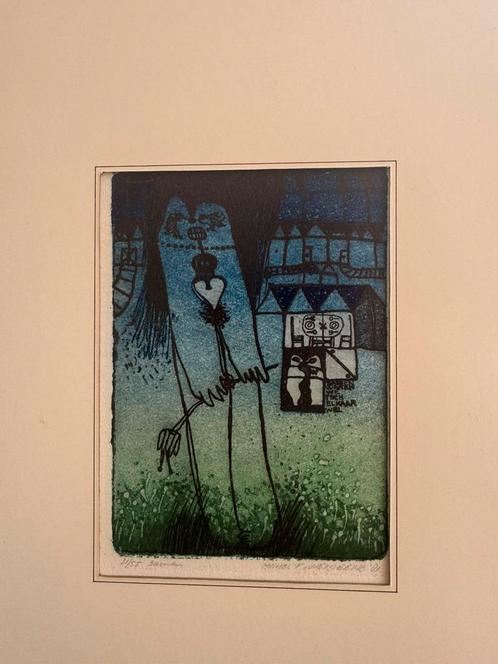 Ets Michel van Overbeeke – “Samen” (1981), Antiek en Kunst, Kunst | Litho's en Zeefdrukken, Ophalen of Verzenden