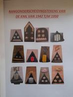 Overzicht van de KNIL rangen, Verzamelen, Ophalen of Verzenden, Landmacht, Nederland, Embleem of Badge