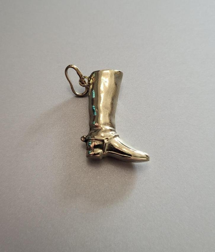 Vintage 14-karaats gouden bedel / hanger: Laars [585], Sieraden, Tassen en Uiterlijk, Bedels, Zo goed als nieuw, Overige merken