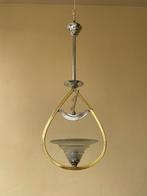 art deco 1930 Lamp Hanglamp met vogel Frans antiek, Ophalen of Verzenden