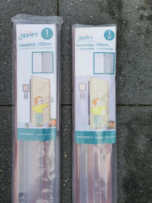 2x Jippie's Finger Alert Deurstrips 150 + 120 cm, Doe-het-zelf en Verbouw, Hang- en Sluitwerk, Nieuw, Overige typen, Overige materialen