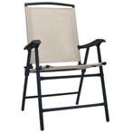 Tuinstoelen inklapbaar 2 st textileen crème, Ophalen of Verzenden, Nieuw, Inklapbaar