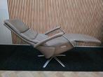 Luxe accu relaxfauteuil draai stoel leer topswing ster rvs, Huis en Inrichting, Ophalen of Verzenden, Zo goed als nieuw, Leer
