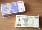 Zimbabwe 250.000 en 10 miljoen Dollar, gebruikte biljetten., Los biljet, Zimbabwe, Verzenden