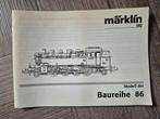 Marklin boekje van bouwserie 86/ modell der baureihe 86., Wisselstroom, Gebruikt, Märklin, Boek, Tijdschrift of Catalogus