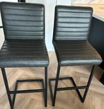 2 Nieuwe WOOOD Barkrukken Antraciet, Huis en Inrichting, Met voetsteun, 60 tot 90 cm, Leer, Ophalen of Verzenden