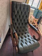 Victoriaans Chesterfield rocking chair, Huis en Inrichting, Fauteuils, Ophalen, Gebruikt, Victoriaans Chesterfield, 50 tot 75 cm