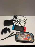 Nintendo switch incl: case controle houder. (met stickdrift), Ophalen of Verzenden, Gebruikt, Met 1 controller, Switch Original