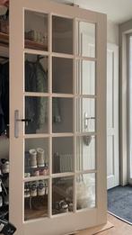 Mooie binnendeur met glasruitjes - rechtsdraaiend opdek, Doe-het-zelf en Verbouw, Deuren en Horren, Ophalen, Gebruikt, 80 tot 100 cm