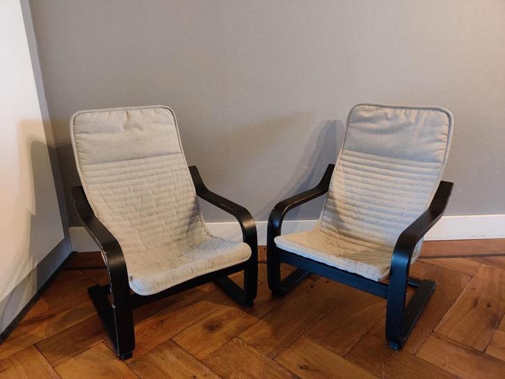 Poang ikea fauteuil stoeltjes, Huis en Inrichting, Fauteuils, Gebruikt, 50 tot 75 cm, Minder dan 75 cm, Ophalen