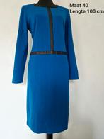 Jurk lynde maat 40 leren lijnen blauw sjieke nette zakelijk, Blauw, Maat 42/44 (L), Ophalen of Verzenden, Zo goed als nieuw