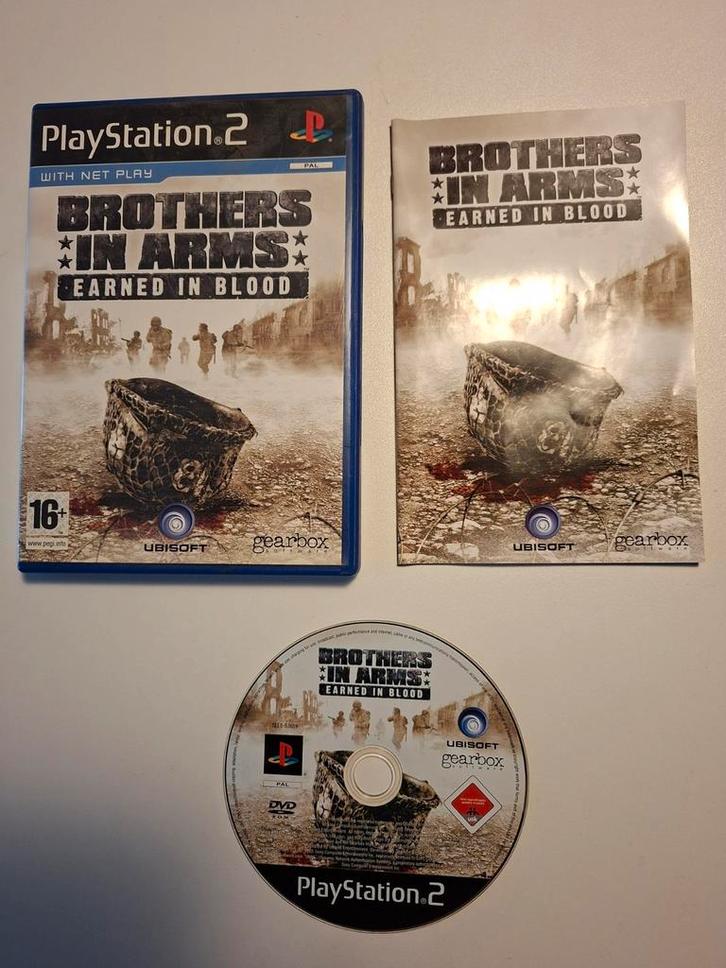 Brothers in Arms: Earned in Blood - PS2, Spelcomputers en Games, Games | Sony PlayStation 2, Gebruikt, Shooter, 2 spelers, Vanaf 16 jaar
