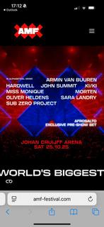 AMF 2025 ADE 2 tickets €80 per stuk, Tickets en Kaartjes, Twee personen