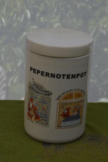 Vintage Sinterklaas pepernotenpot met tekeningen en tekst beschikbaar voor biedingen