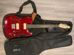 Harley Benton dark red electric guitar, Ophalen, Zo goed als nieuw, Semi-solid body, Overige merken