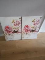 Bloemen schilderijen, Huis en Inrichting, Woonaccessoires | Schilderijen, Tekeningen en Foto's, Ophalen, Gebruikt, Schilderij
