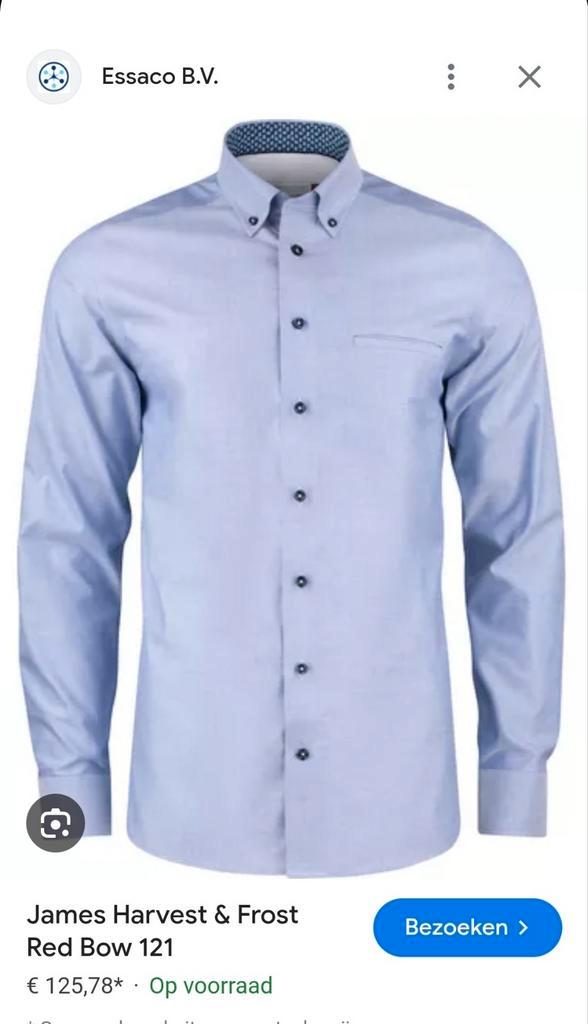 Prachtige heren overhemd t.w.v €125, Kleding | Heren, Overhemden, Nieuw, Halswijdte 41/42 (L), Blauw, Ophalen of Verzenden