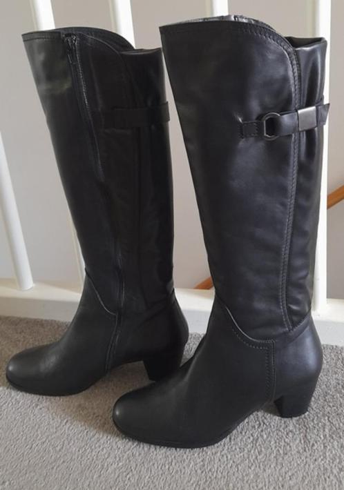 Zwarte hoge leren laarzen maat 41, Kleding | Dames, Schoenen, Nieuw, Hoge laarzen, Zwart, Ophalen of Verzenden